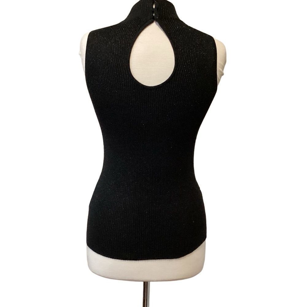 Cache Sequin Metallic Sleeveless Top open back size Medium - Picture 10 of 14
